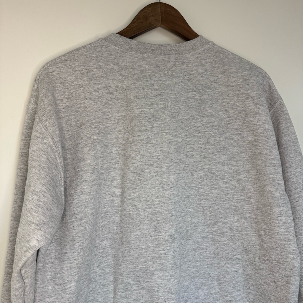 Medium Grey Gray Crewneck Cozy Pullover Sweatshirt Loungewear Comfy Chill Vibes - Picture 9 of 10